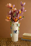 CERAMIC VASE WITH COLORFUL BUTTERFLIES