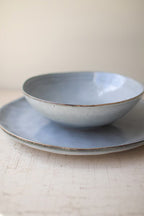 Set of 12 Cloud Ceramic Dinner Plate and Bowl