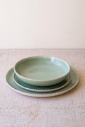 Set of 3 Sea Mist Ceramic Dinner Plate, Salad Plate and Bowl