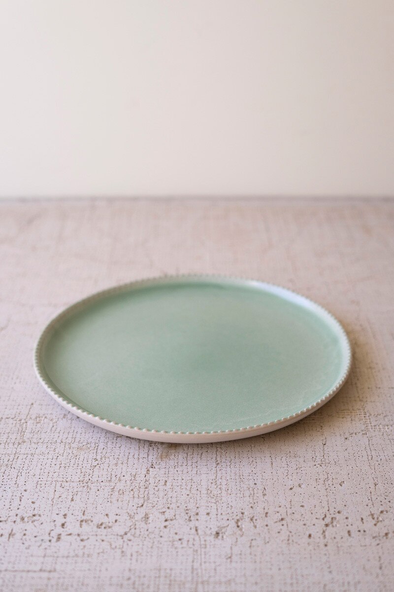 Set of 3 Sea Mist Ceramic Dinner Plate, Salad Plate and Bowl