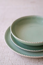 Set of 3 Sea Mist Ceramic Dinner Plate, Salad Plate and Bowl