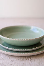 Set of 3 Sea Mist Ceramic Dinner Plate, Salad Plate and Bowl