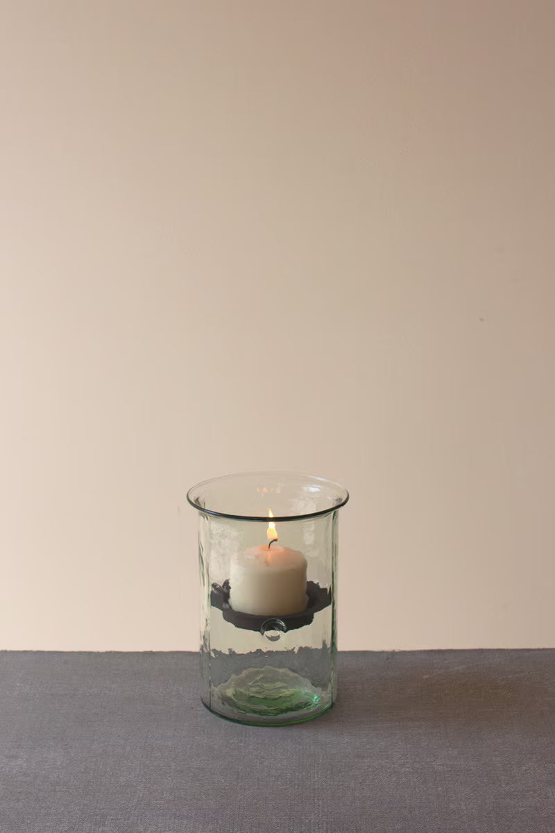 Mini Glass Candle Cylinders with Rustic Insert \ Small
