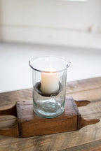 Mini Glass Candle Cylinders with Rustic Insert \ Small