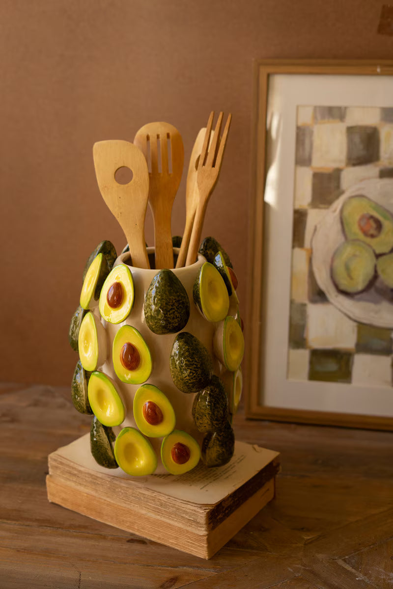 CERAMIC VASE - AVOCADOS