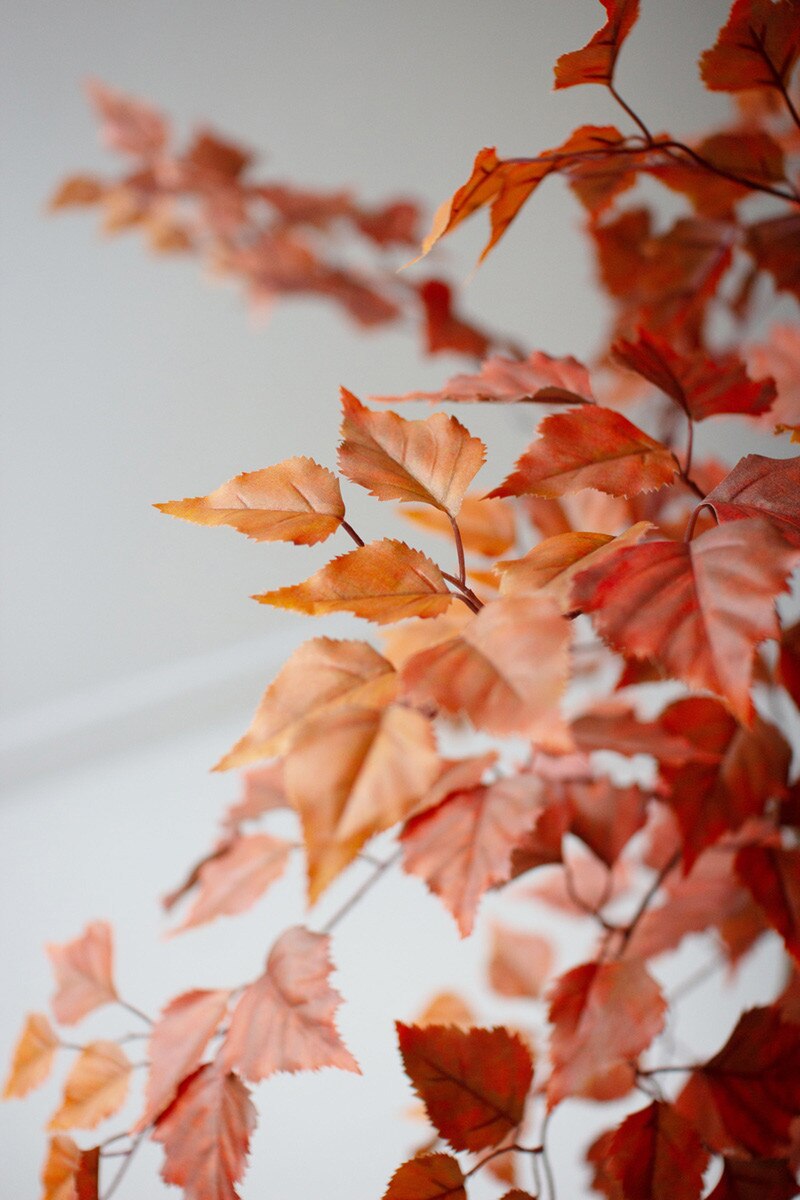 Artificial Autumn Birch Tree in a Black Plastic Pot