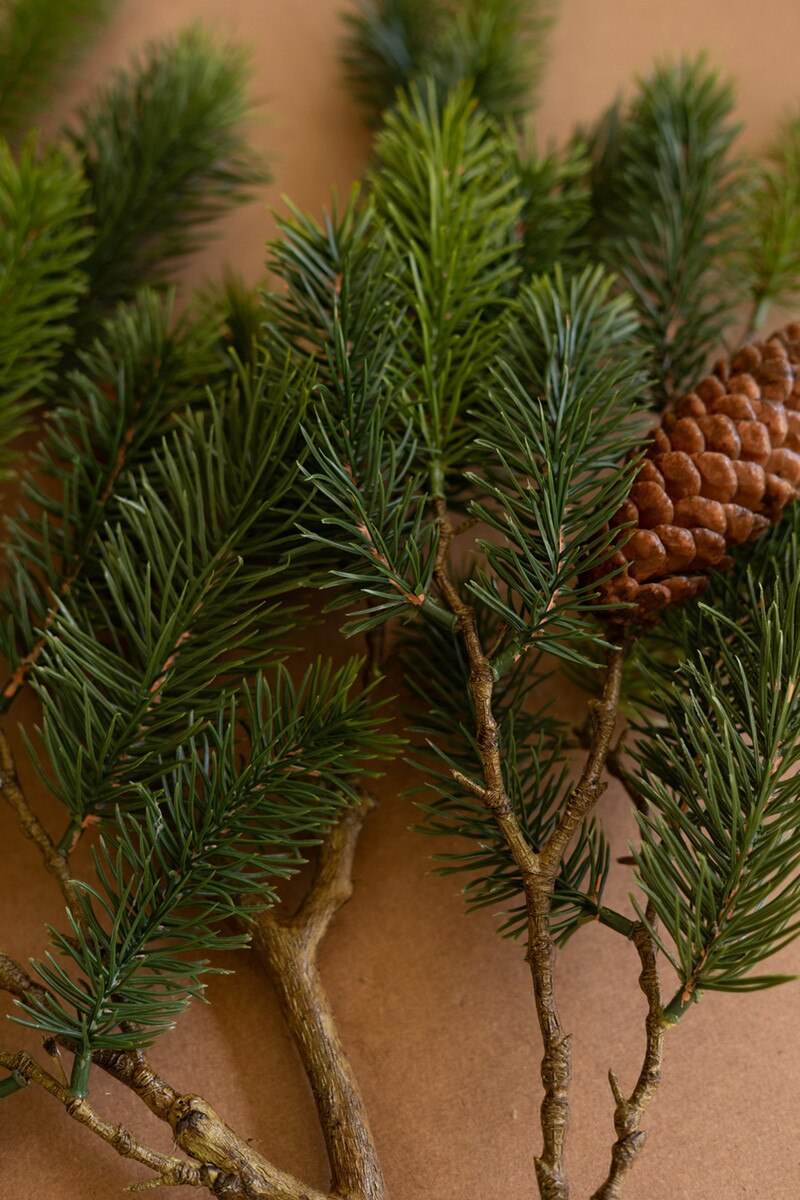 Artificial Fir Spray with Cones