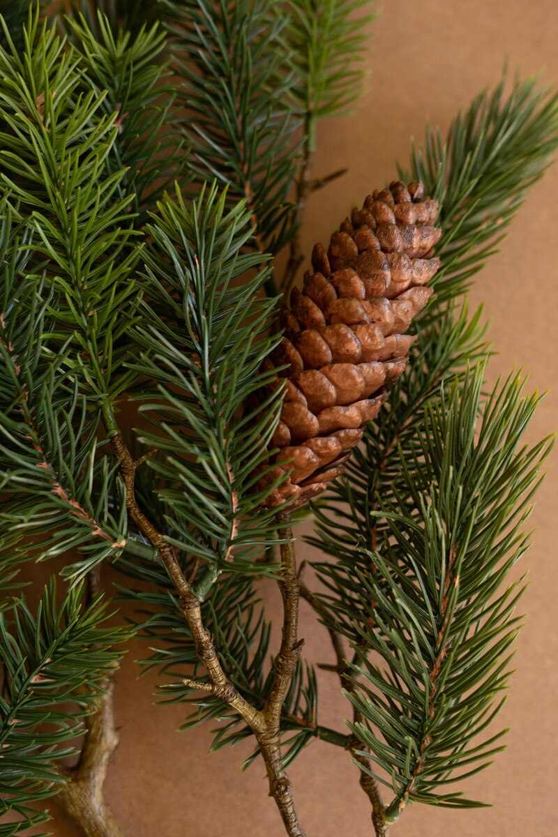 Artificial Fir Spray with Cones