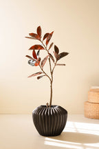 Artificial Rubber Tree with Black Plastic Pot