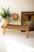Banana Fiber and Teakwood Bench