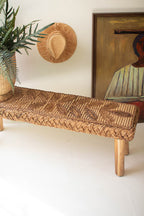 Banana Fiber and Teakwood Bench