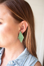 Diamond Clay Lenca Earrings \ Green
