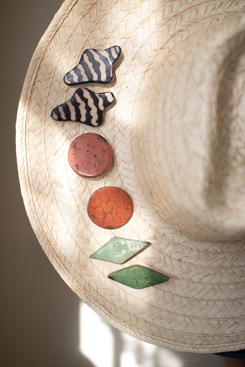 Diamond Clay Lenca Earrings \ Green