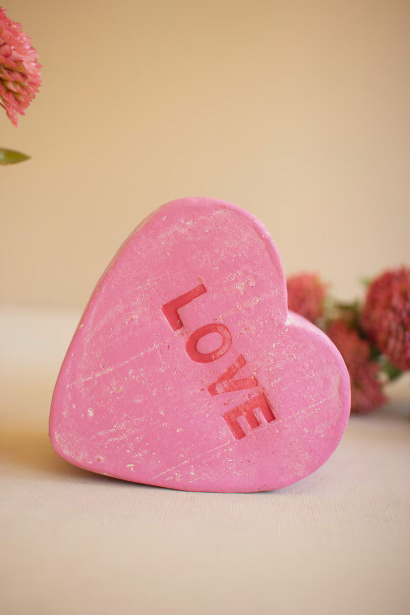 Set of 2 Clay Conversation Heart Vases