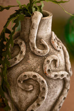 Hand-Painted Clay Octopus Vase