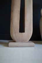 Tall Oval Wooden Floor Lamp with With Shade