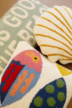 Two Fish Hand-Hooked Pillow