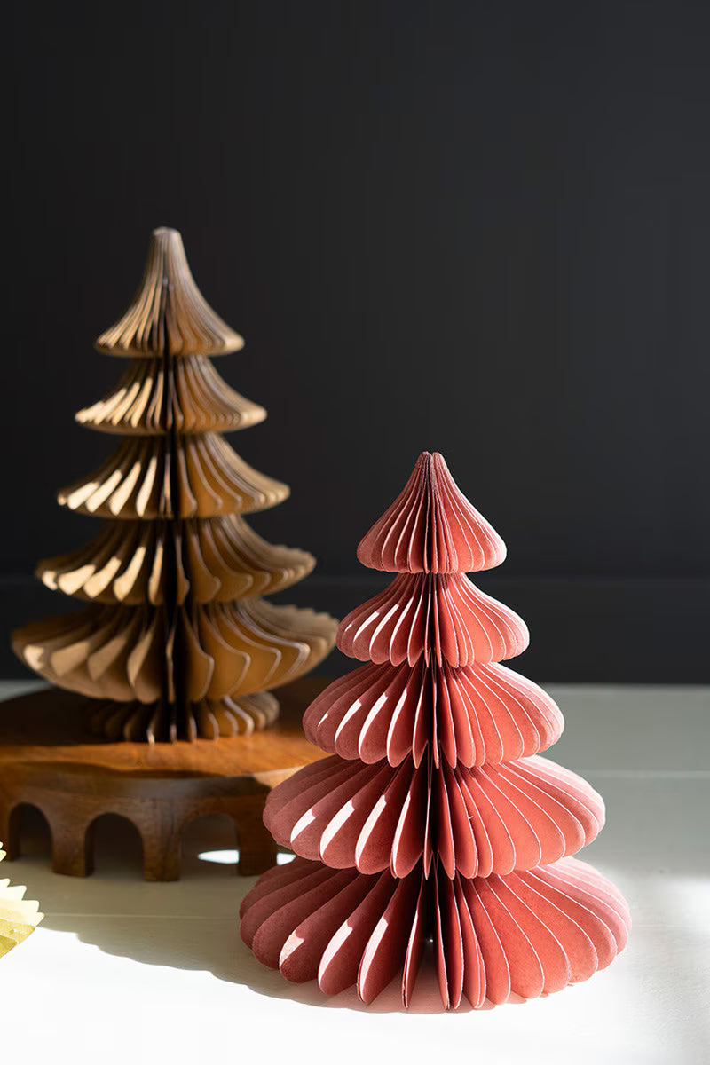 Set of 6 Jewel Tone Paper Accordian Christmas Trees