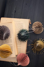 Set of 6 Paper Jewel Tone Accordian Christmas Ornaments
