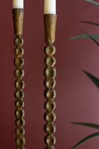SET OF THREE ANTIQUE BRASS TAPER CANDLE HOLDER