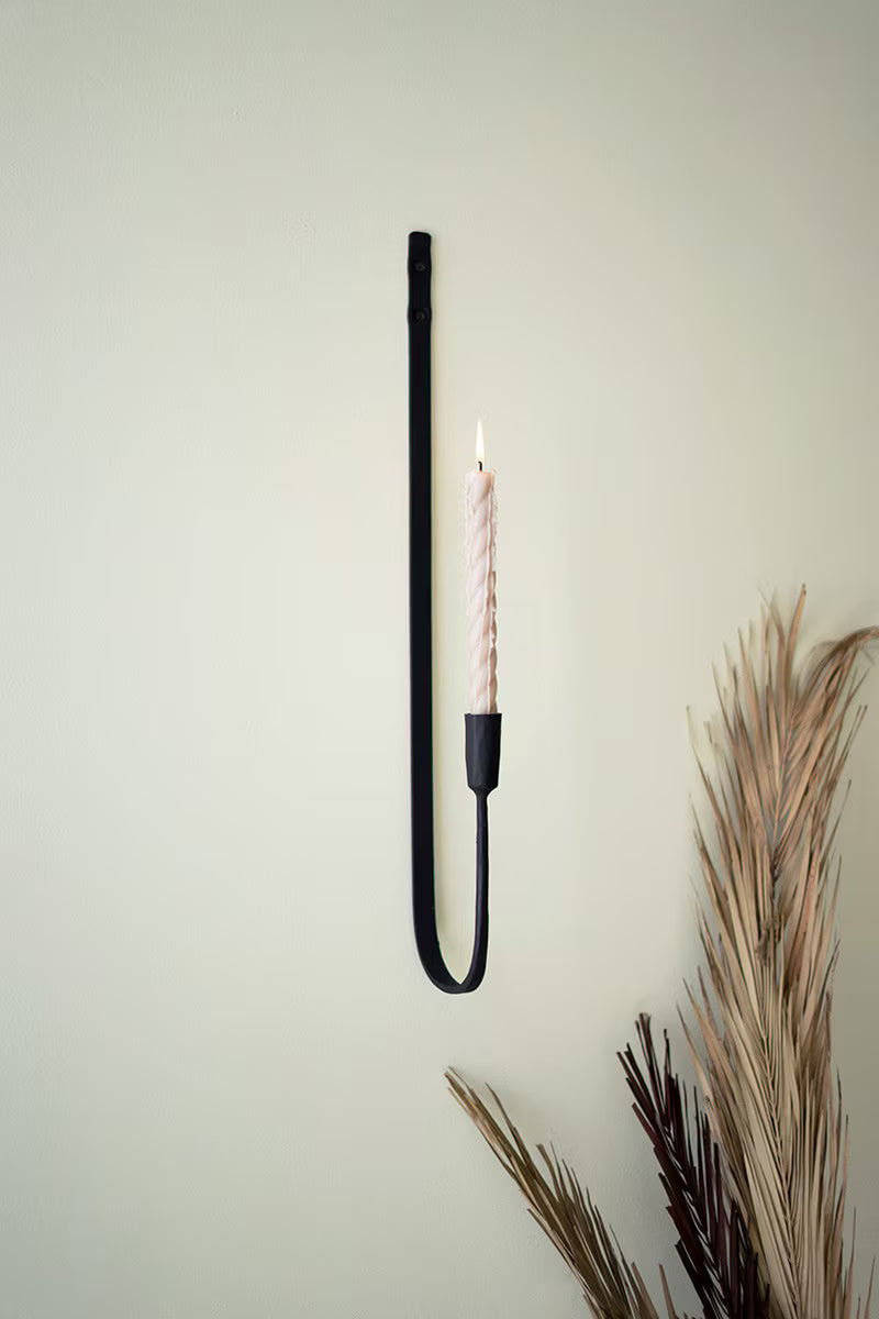 FORGED-IRON SINGLE TAPER WALL SCONCE