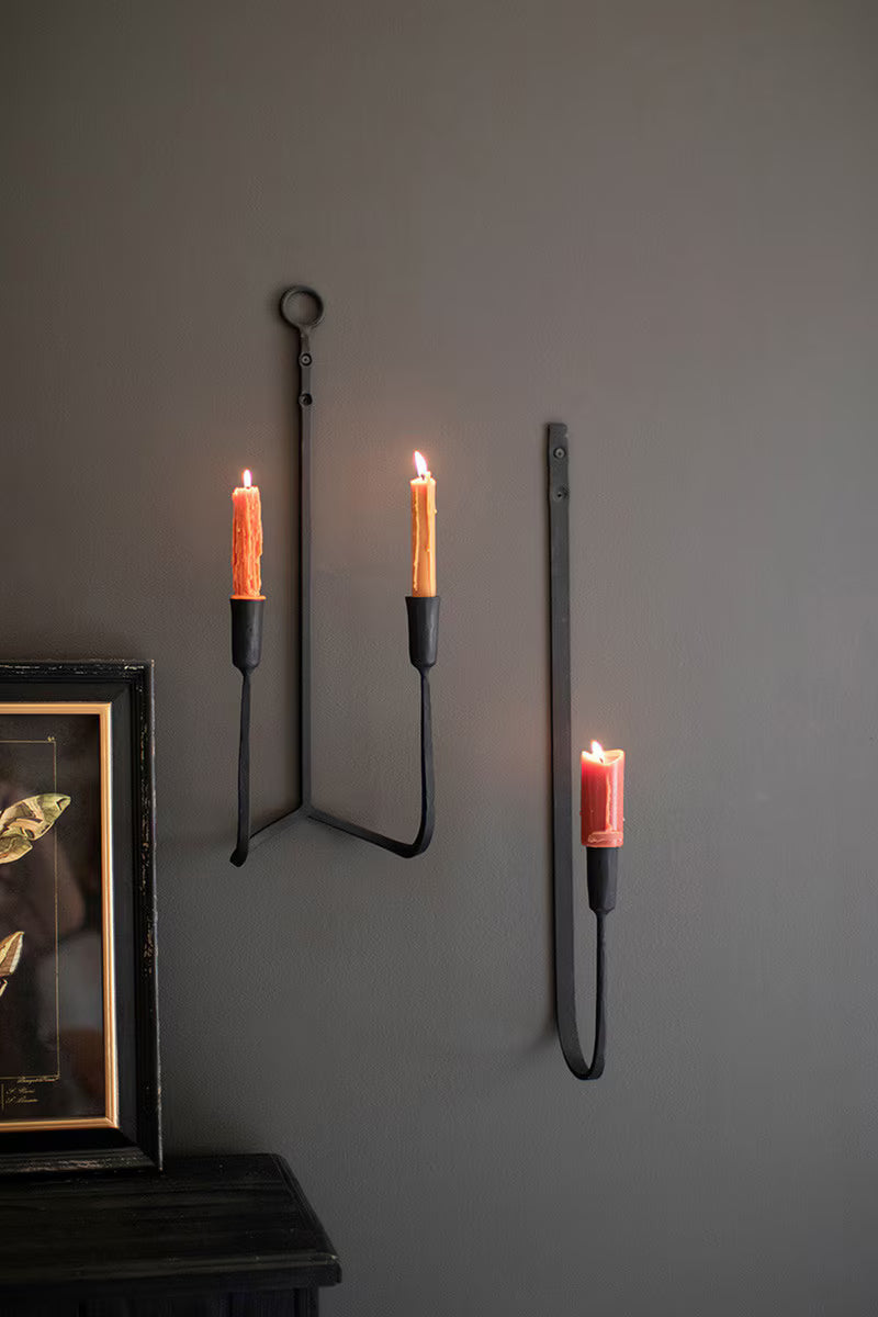 FORGED-IRON SINGLE TAPER WALL SCONCE