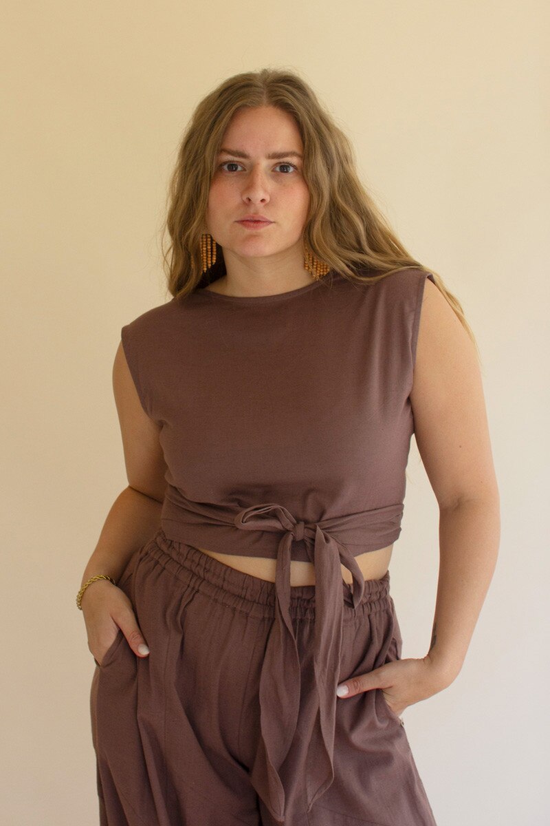 Convertible Wrap Blouse / Mulberry