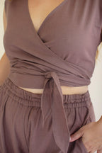 Convertible Wrap Blouse / Mulberry