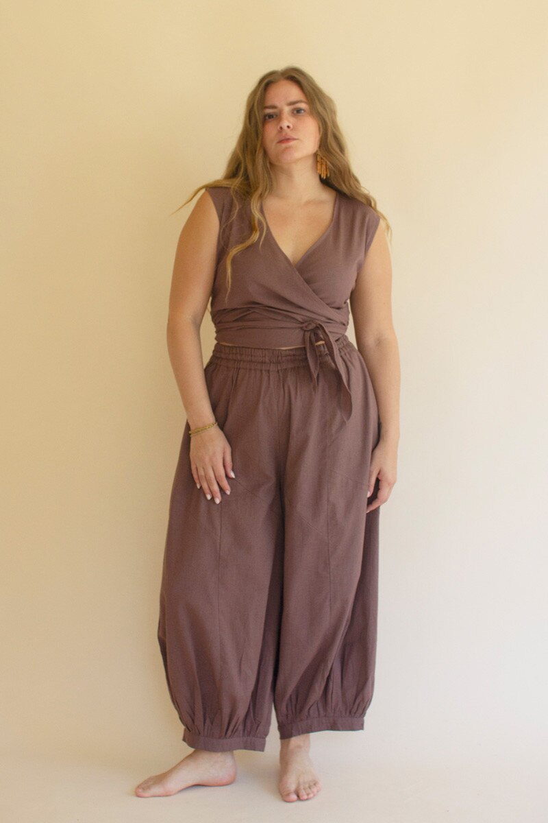 Convertible Wrap Blouse / Mulberry