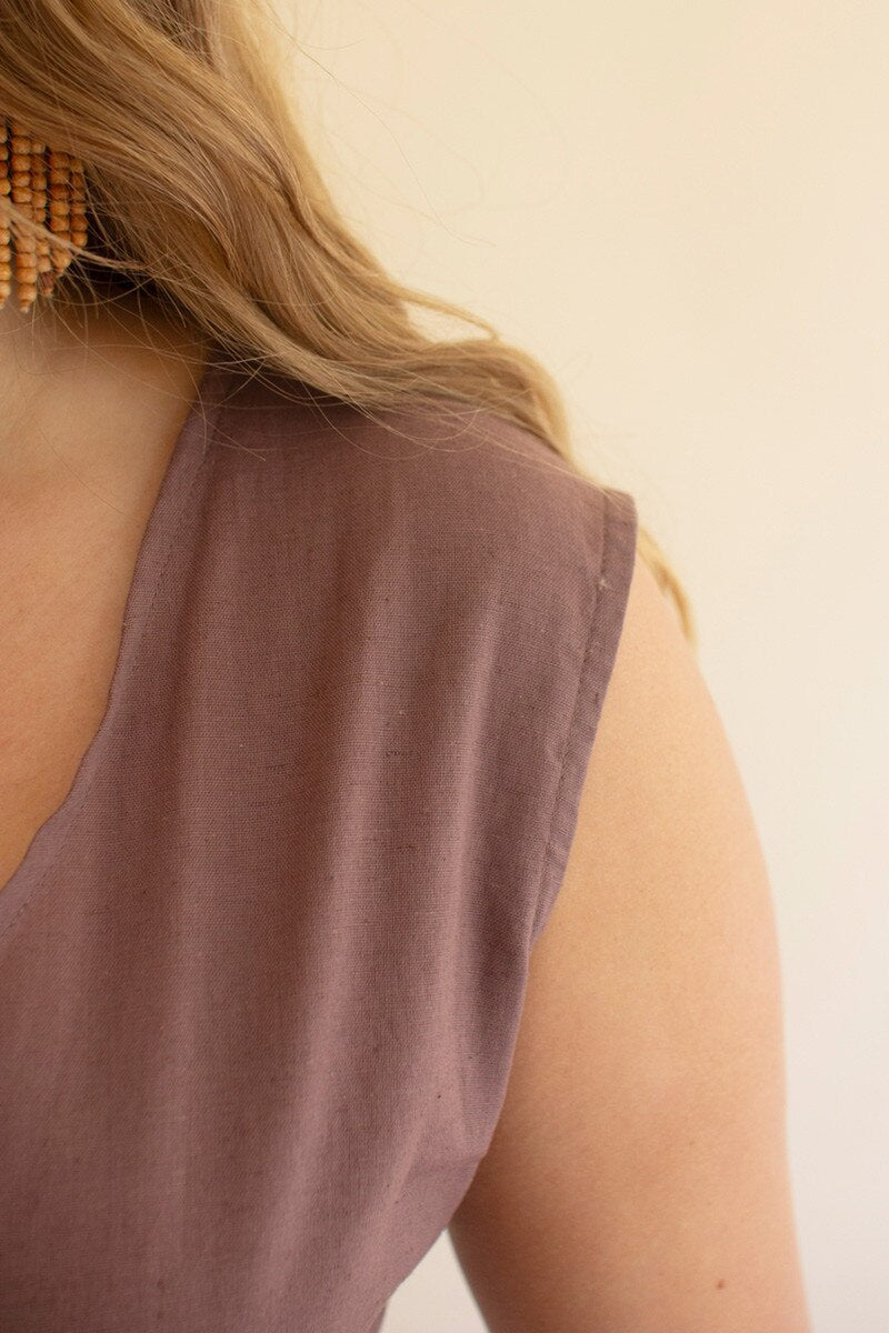 Convertible Wrap Blouse / Mulberry