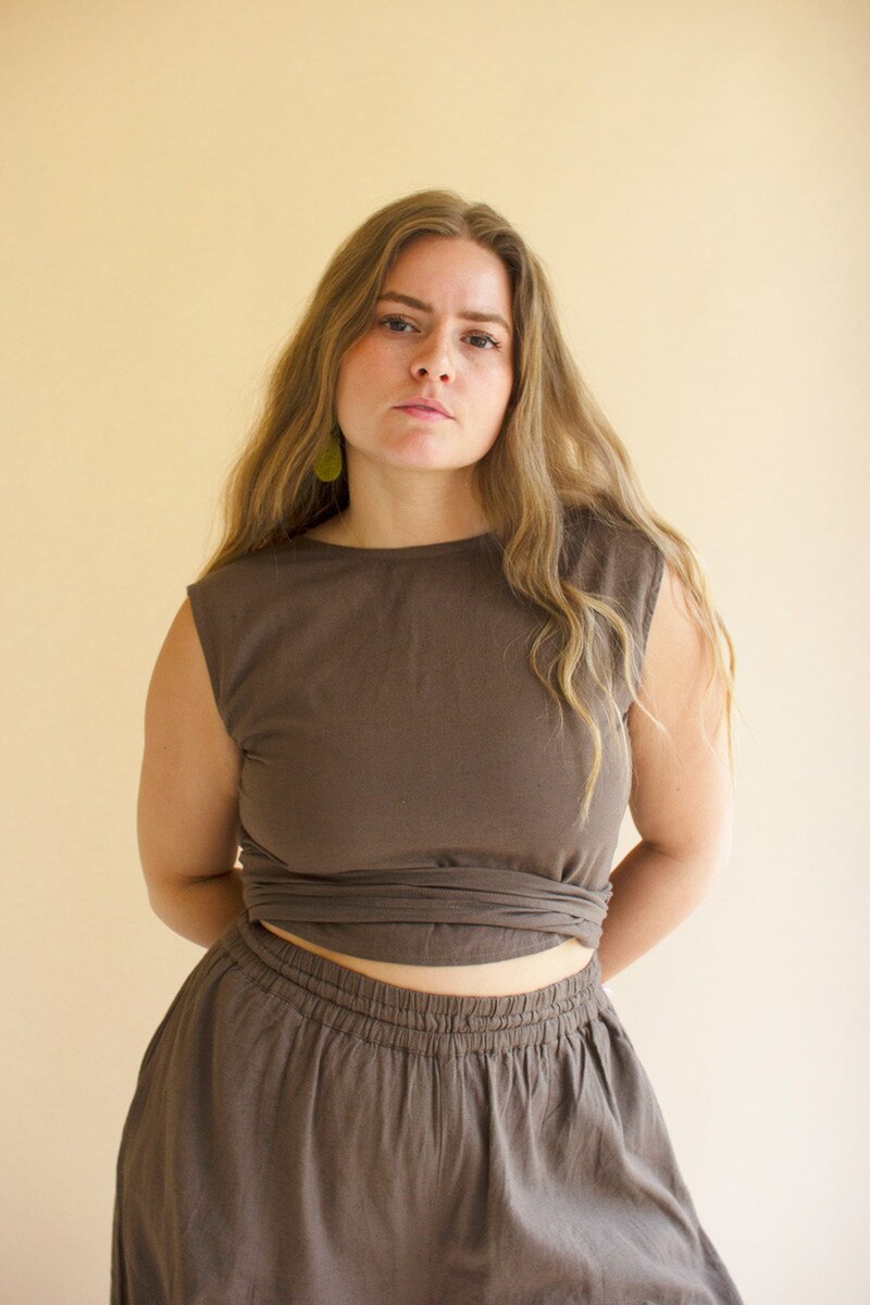 Convertible Wrap Blouse / Oregano