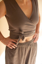 Convertible Wrap Blouse / Oregano