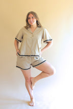 Drawstring Shorts and Top Set with Ric-Rac Detail