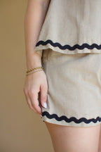 Drawstring Shorts and Top Set with Ric-Rac Detail