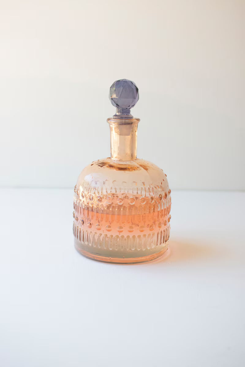 SET OF TWO GLASS DECANTERS - ONE EACH DESIGN