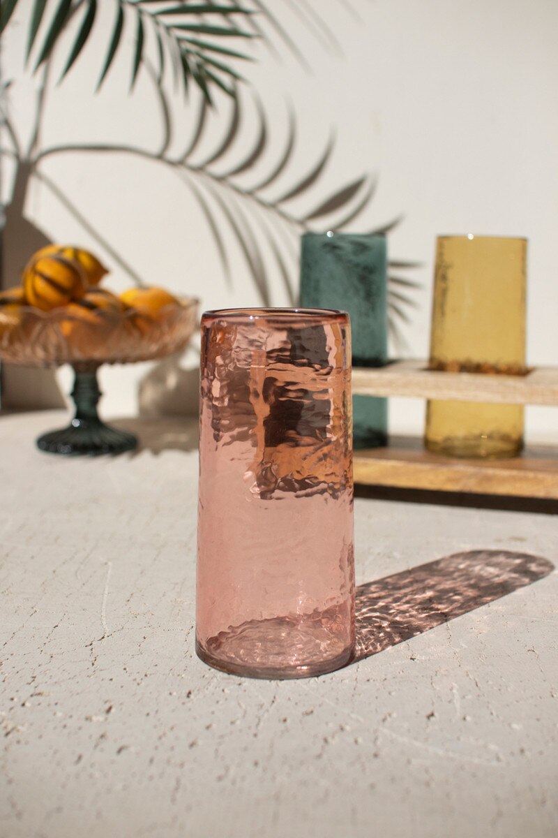Four Cocktail Glasses with Wooden Tray