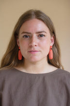 Fabricwrapped Earrings / Coral