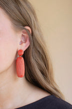 Fabricwrapped Earrings / Coral