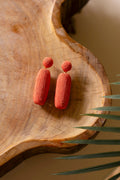 Fabricwrapped Earrings / Coral