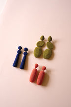 Fabricwrapped Earrings / Cobalt