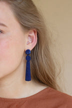 Fabricwrapped Earrings / Cobalt