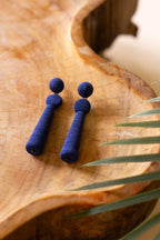Fabricwrapped Earrings / Cobalt