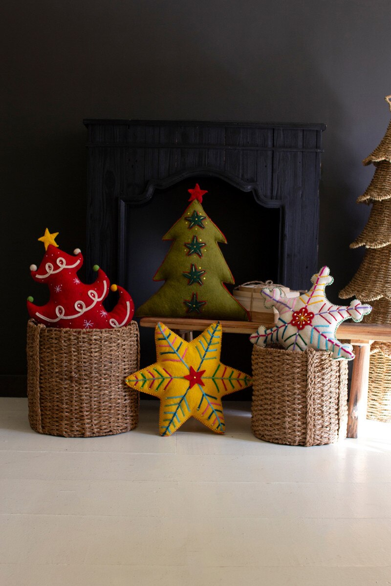 Felt Green Tree Christmas Pillow