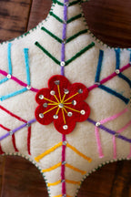 Felt White Star Christmas Pillow