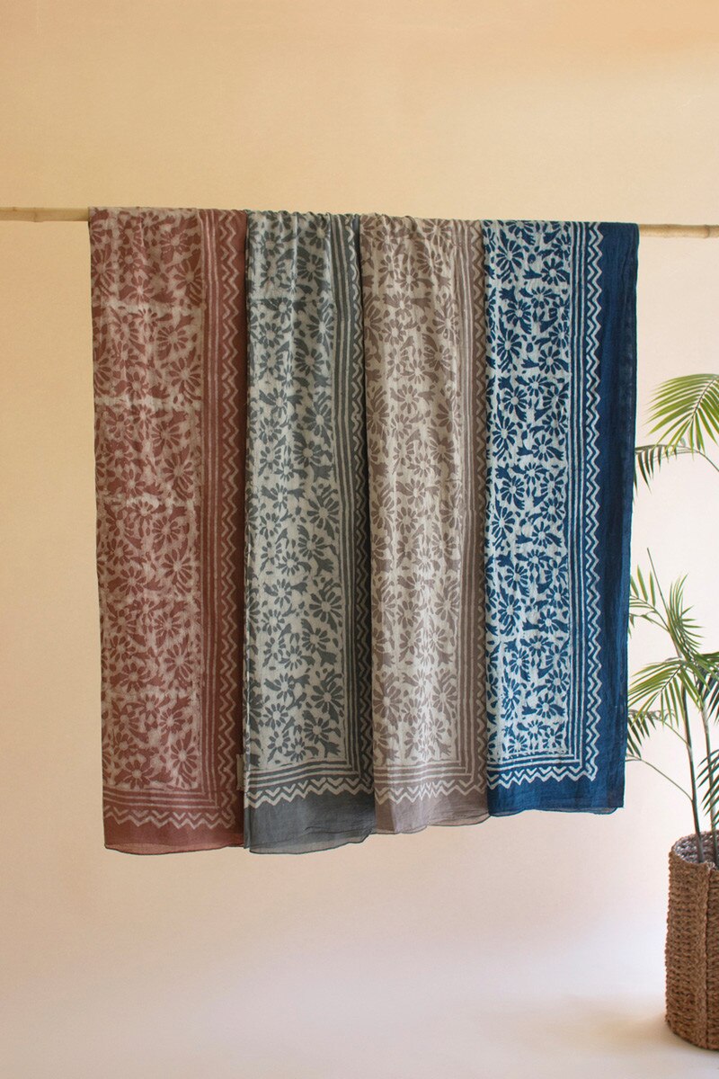 Set of 4 Mud-Block-Printed Scarves
