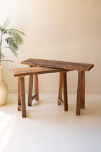 Set of 2 Recycled Wood Consoles