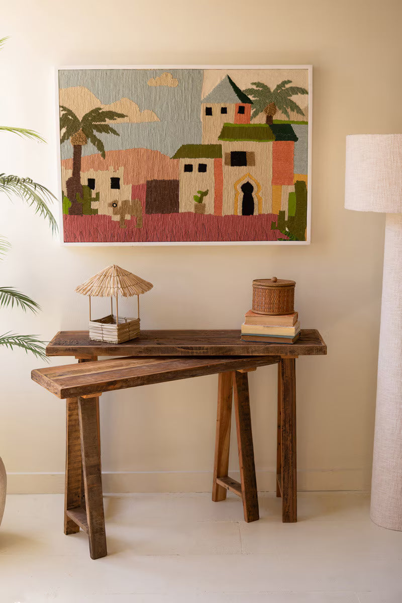 Set of 2 Recycled Wood Consoles