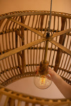 Large Round Bamboo Pendant Light
