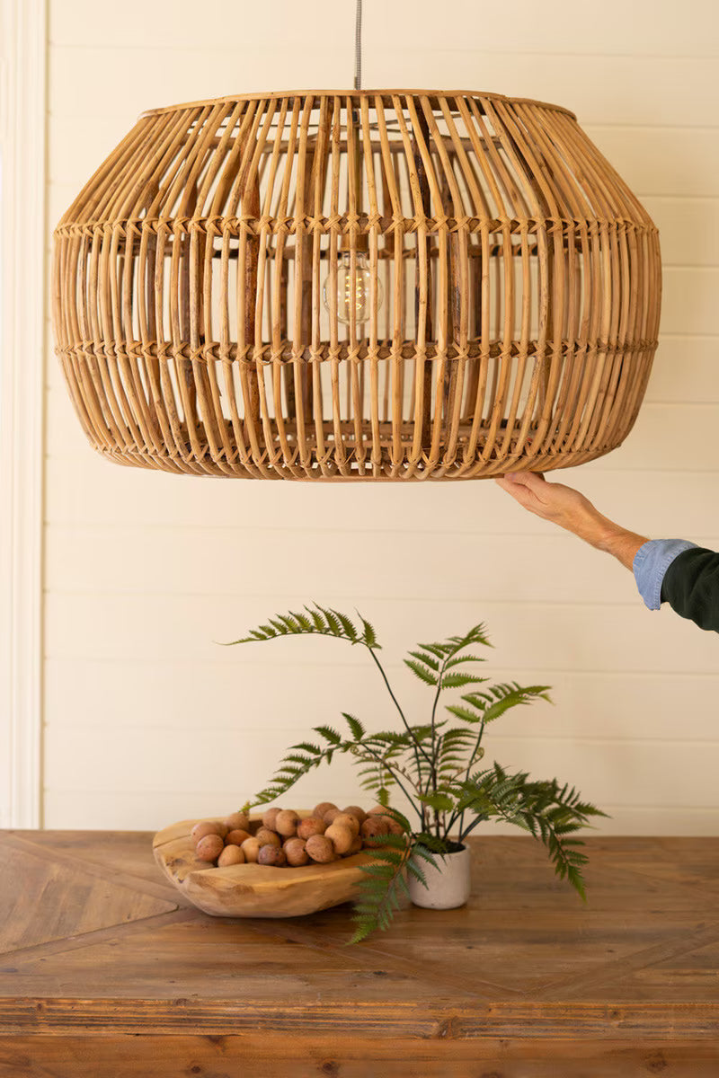 Large Round Bamboo Pendant Light