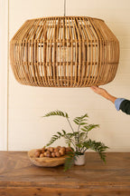 Large Round Bamboo Pendant Light